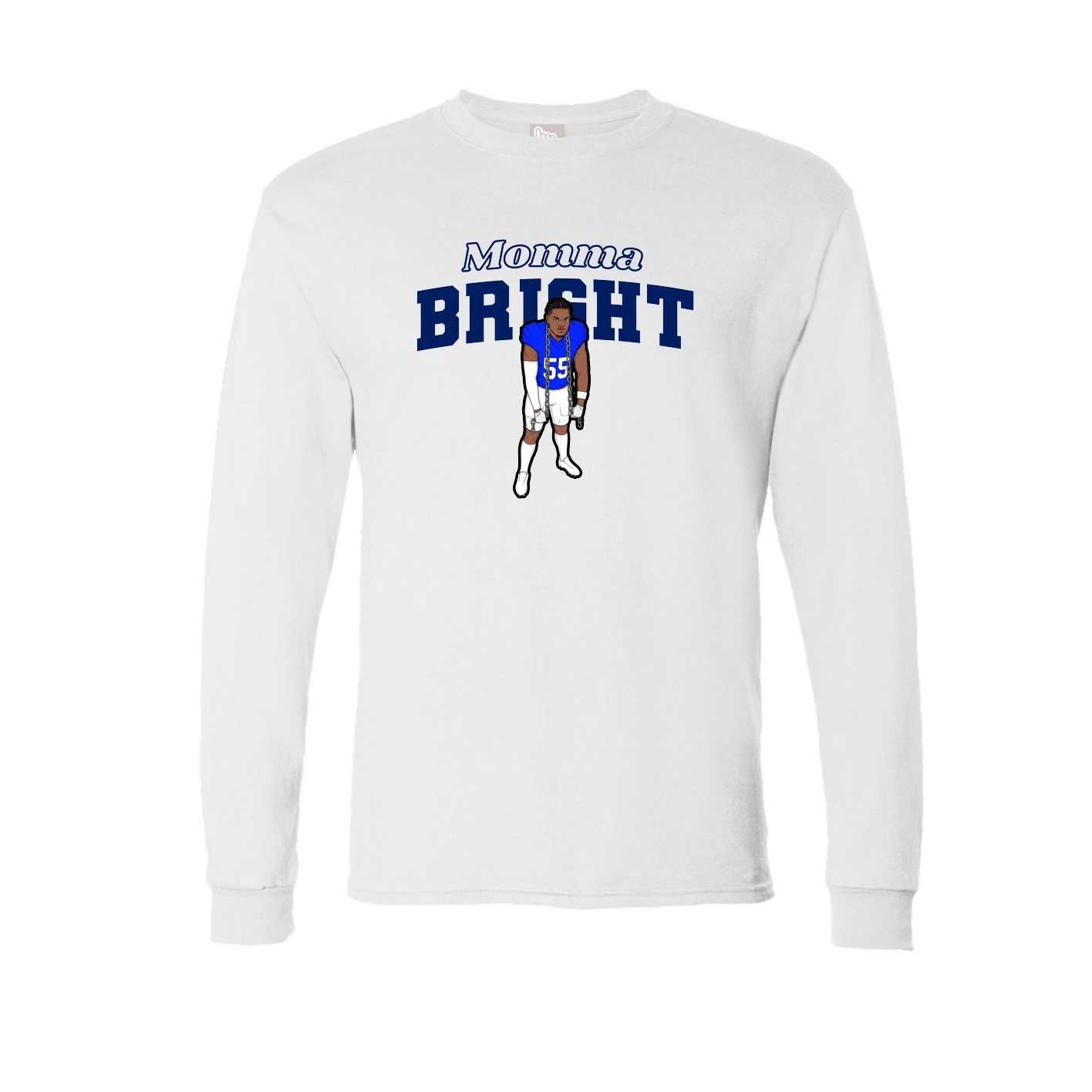 Long Sleeve Tee — Mothers Day Block in White