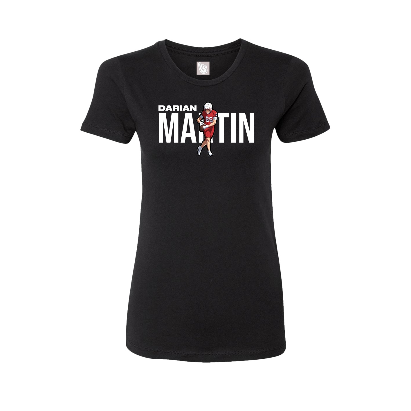 Fitted Women's Tee — Player Name in Black
