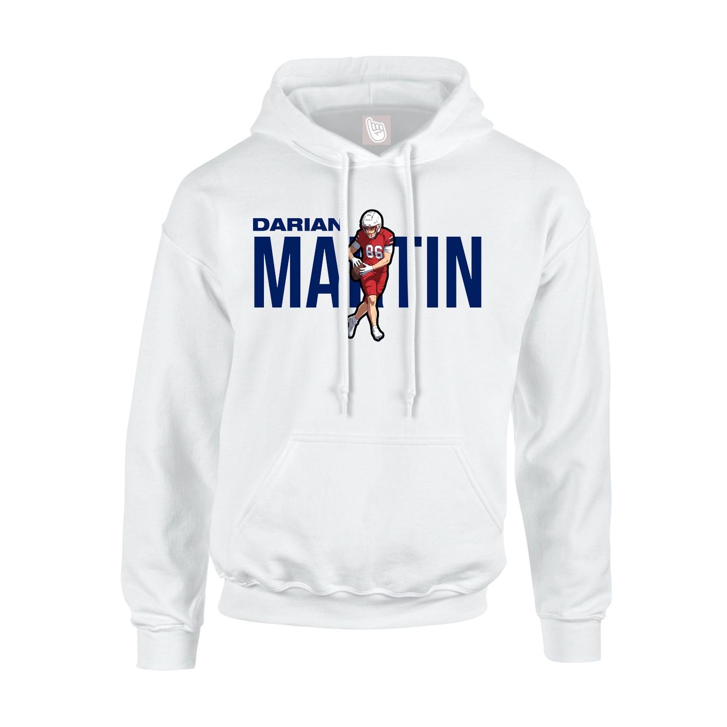Youth Hoodie — Player Name in White
