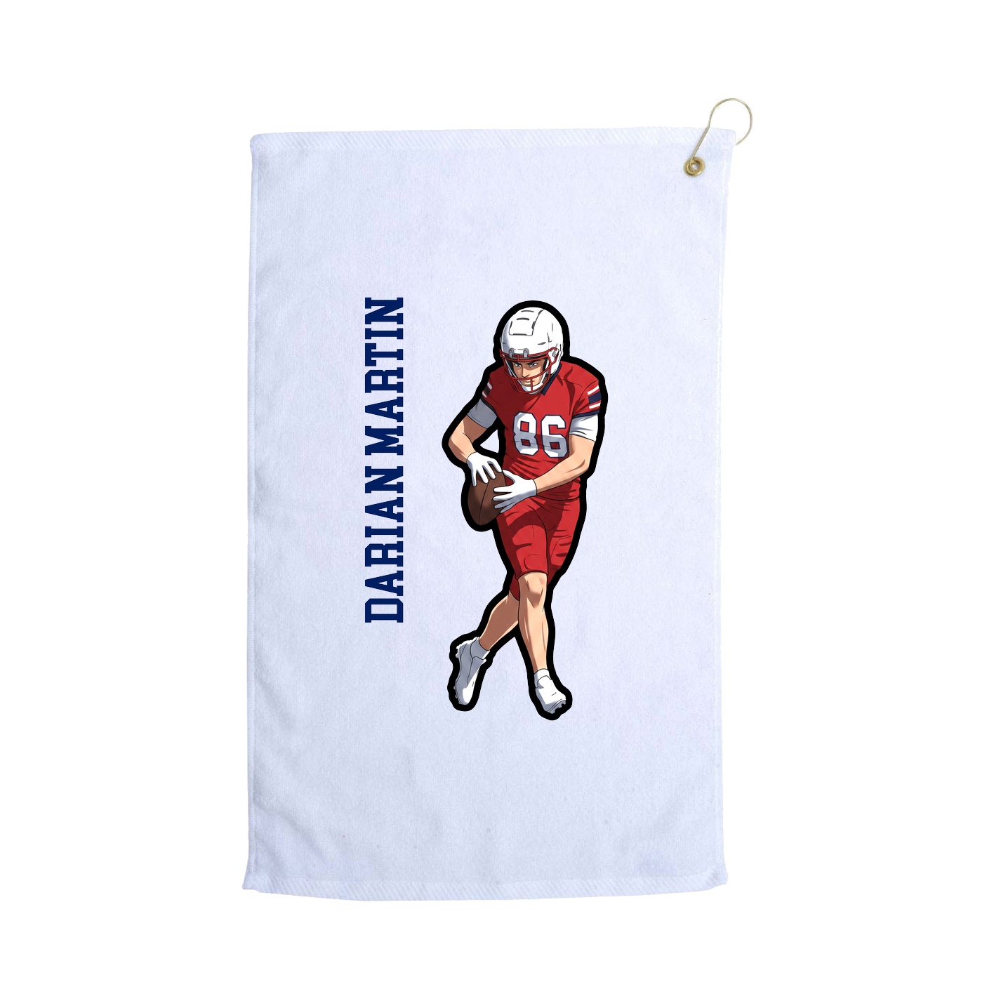 Golf Towel — Name Vertical in White