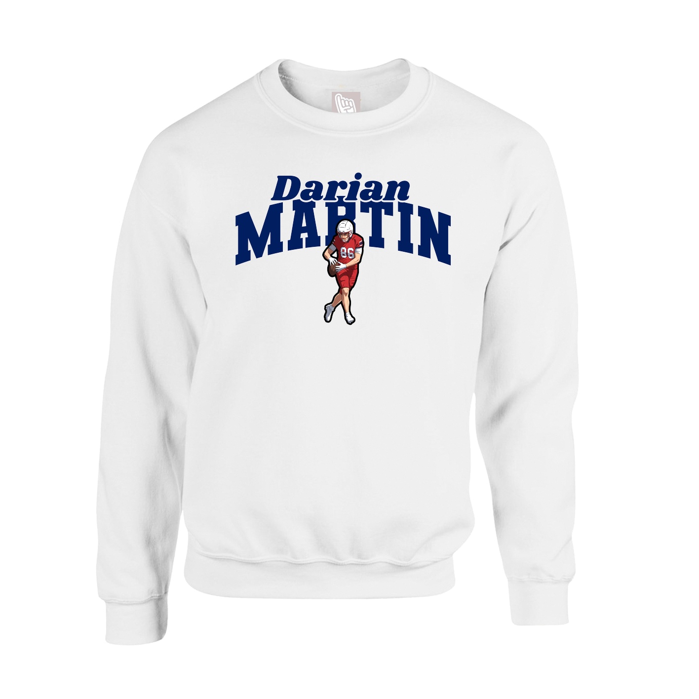Fleece Crew — Signature Arch in White