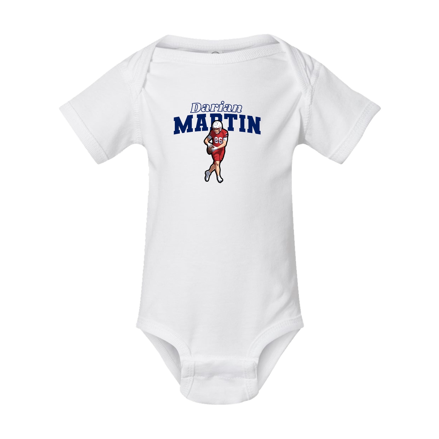 Baby Onesie — Name Arch in White