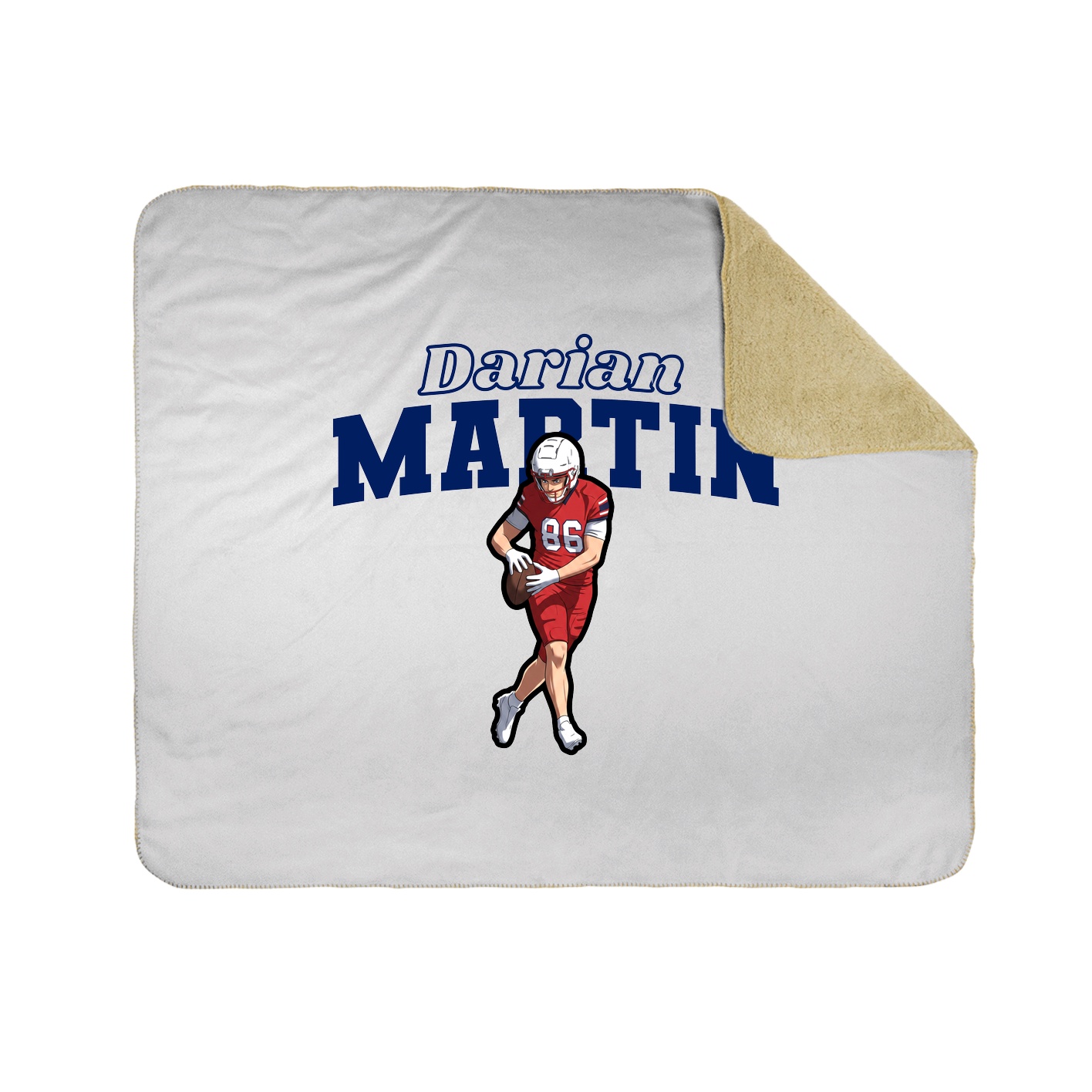 Throw Blanket — Name Arch in White