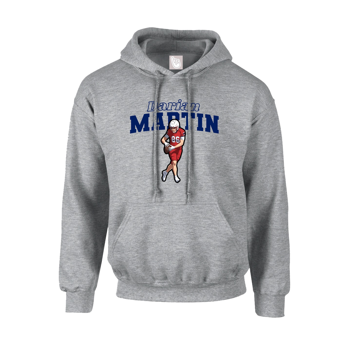 Hoodie — Name Arch in Grey