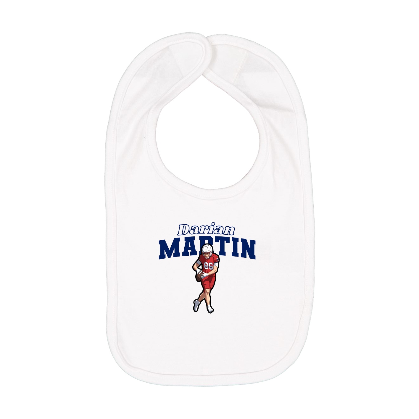 Infant Bib — Name Arch in White
