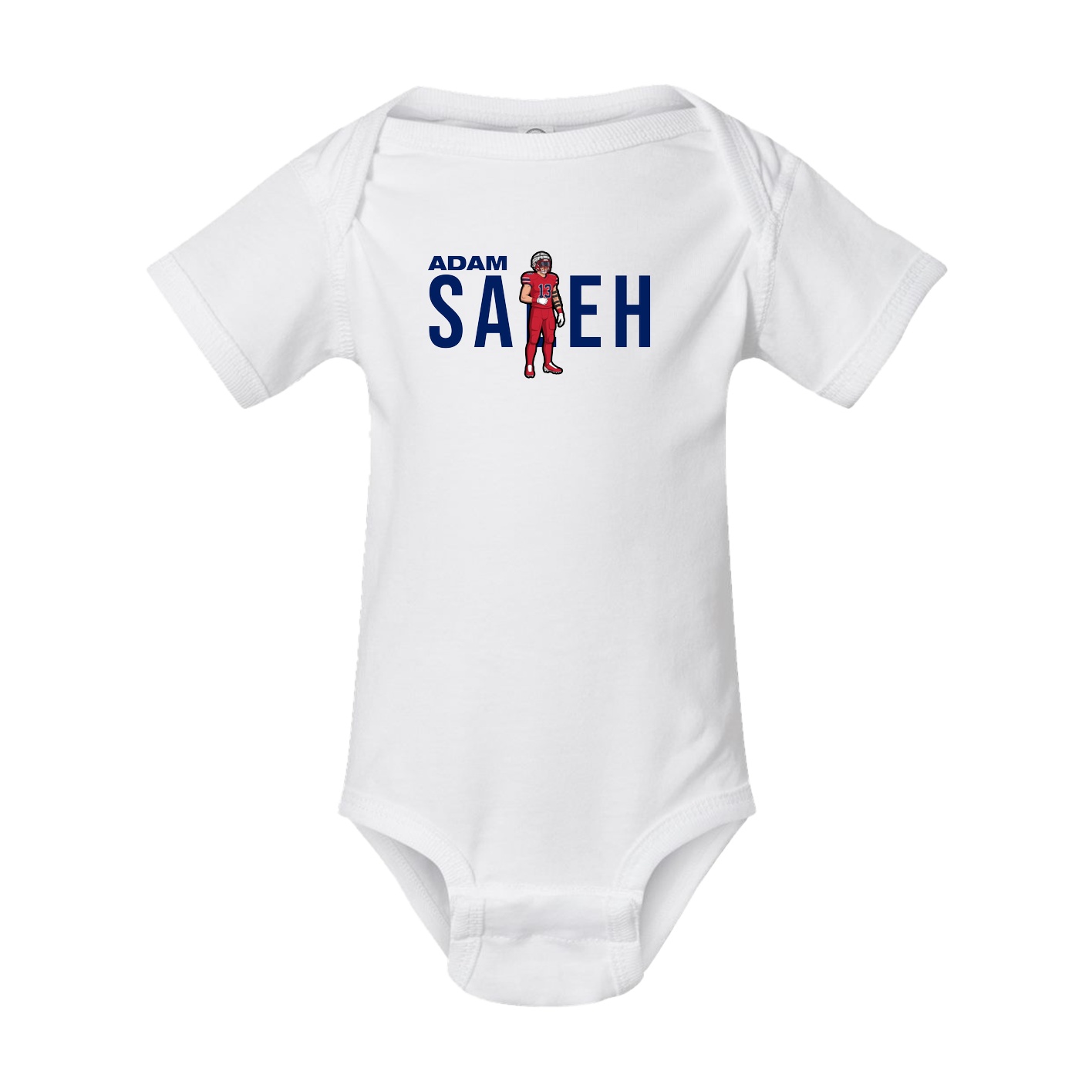 Baby Onesie — Player Name in White
