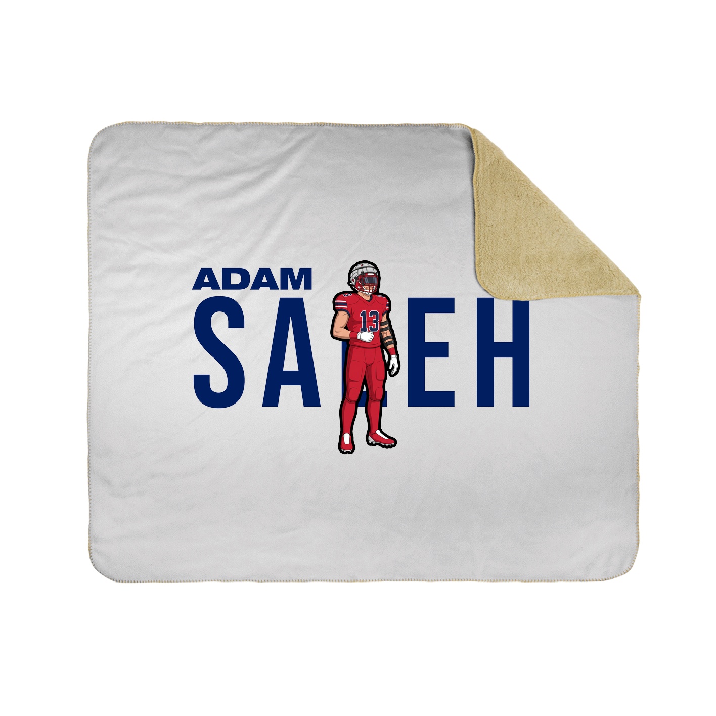 Throw Blanket — Player Name in White