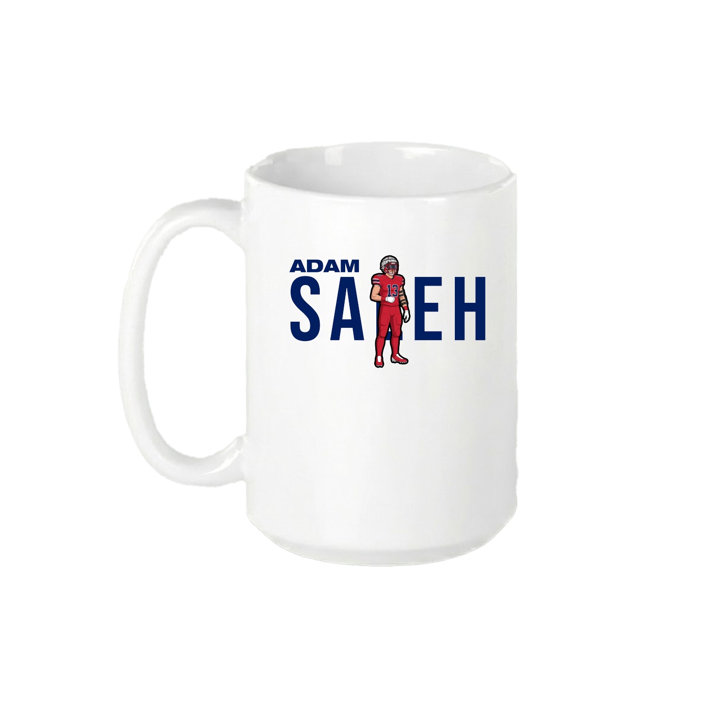 15oz Coffee Mug — Player Name in White