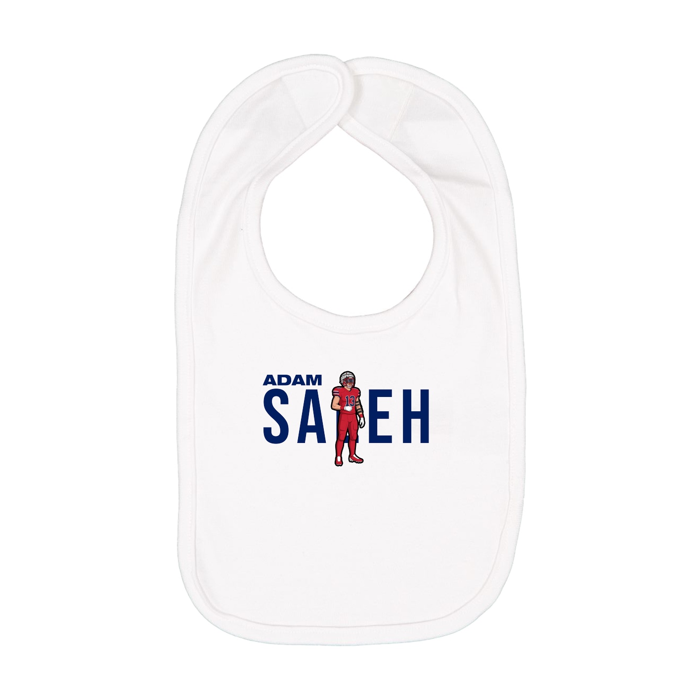 Infant Bib — Player Name in White