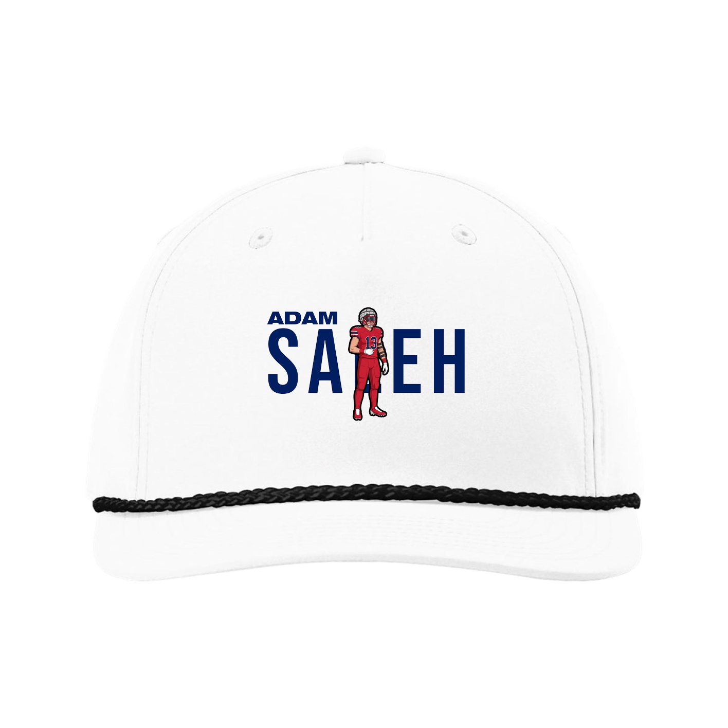 Five-Panel Classic Rope Cap — Player Name in White