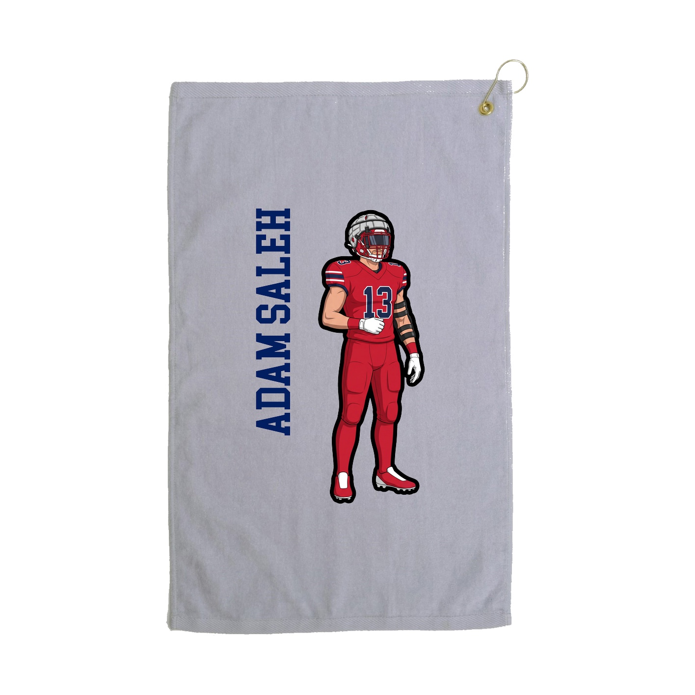 Golf Towel — Name Vertical in Grey