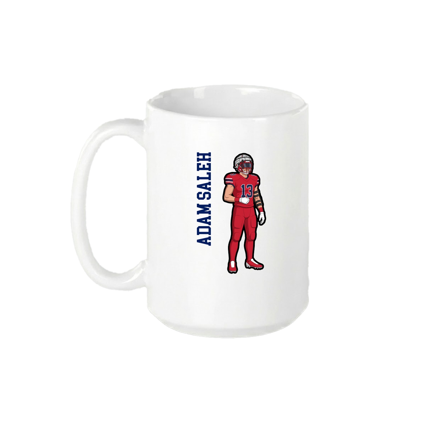 15oz Coffee Mug — Name Vertical in White