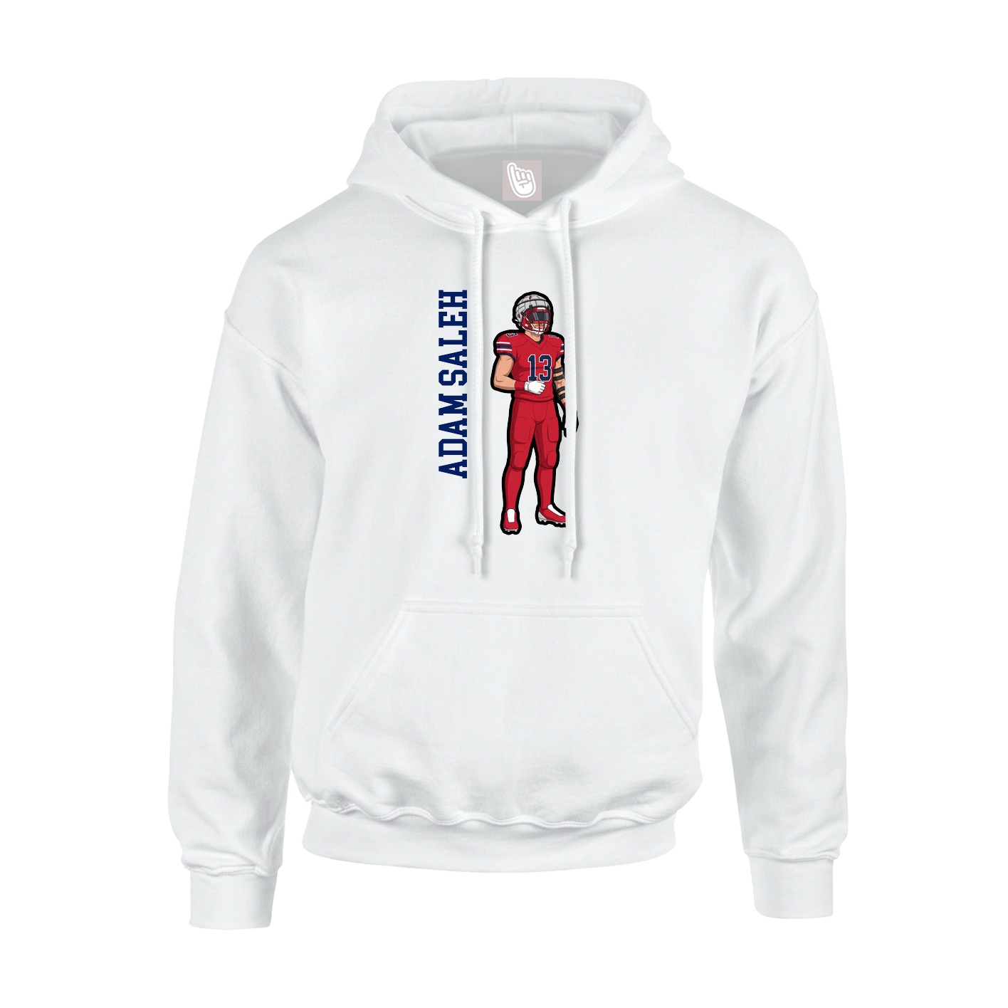 Youth Hoodie — Name Vertical in White