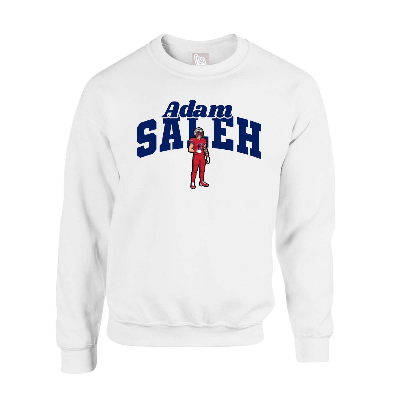 Fleece Crew — Signature Arch in White