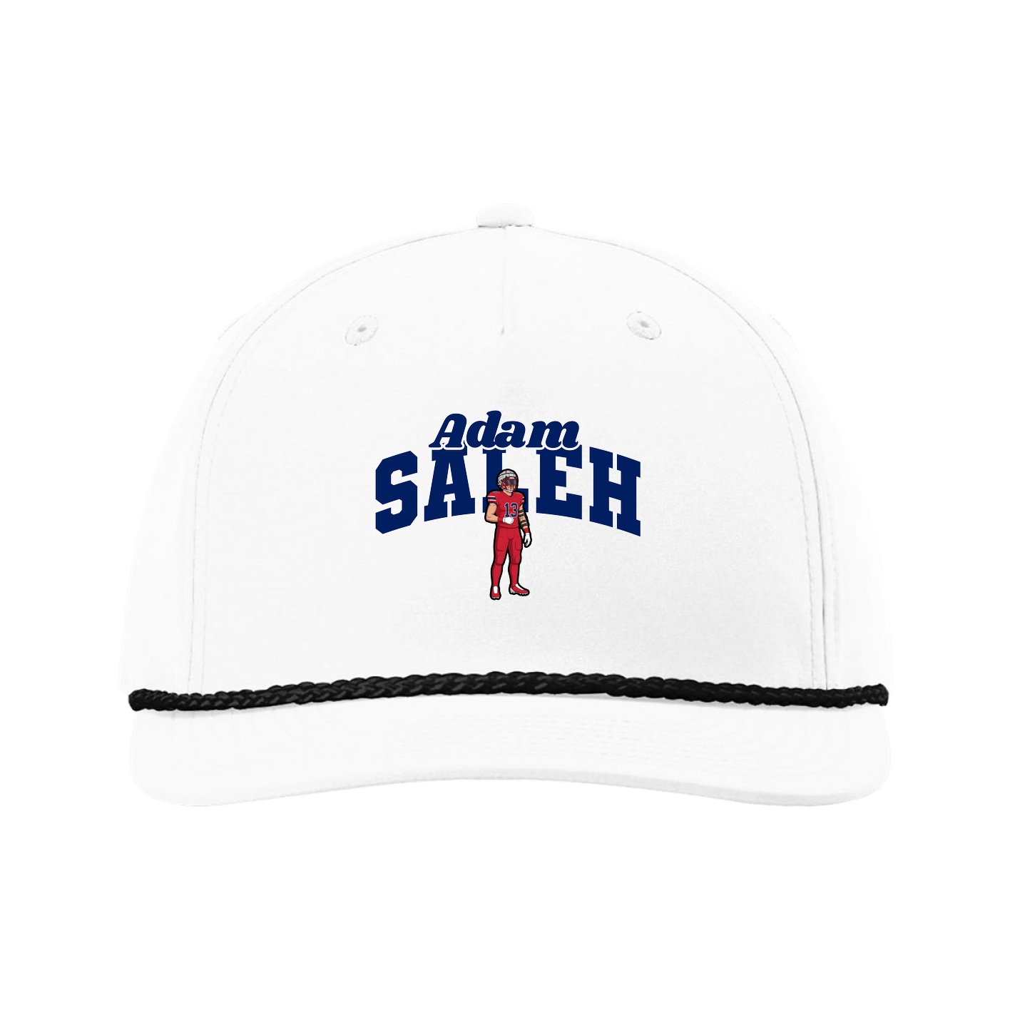 Five-Panel Classic Rope Cap — Signature Arch in White