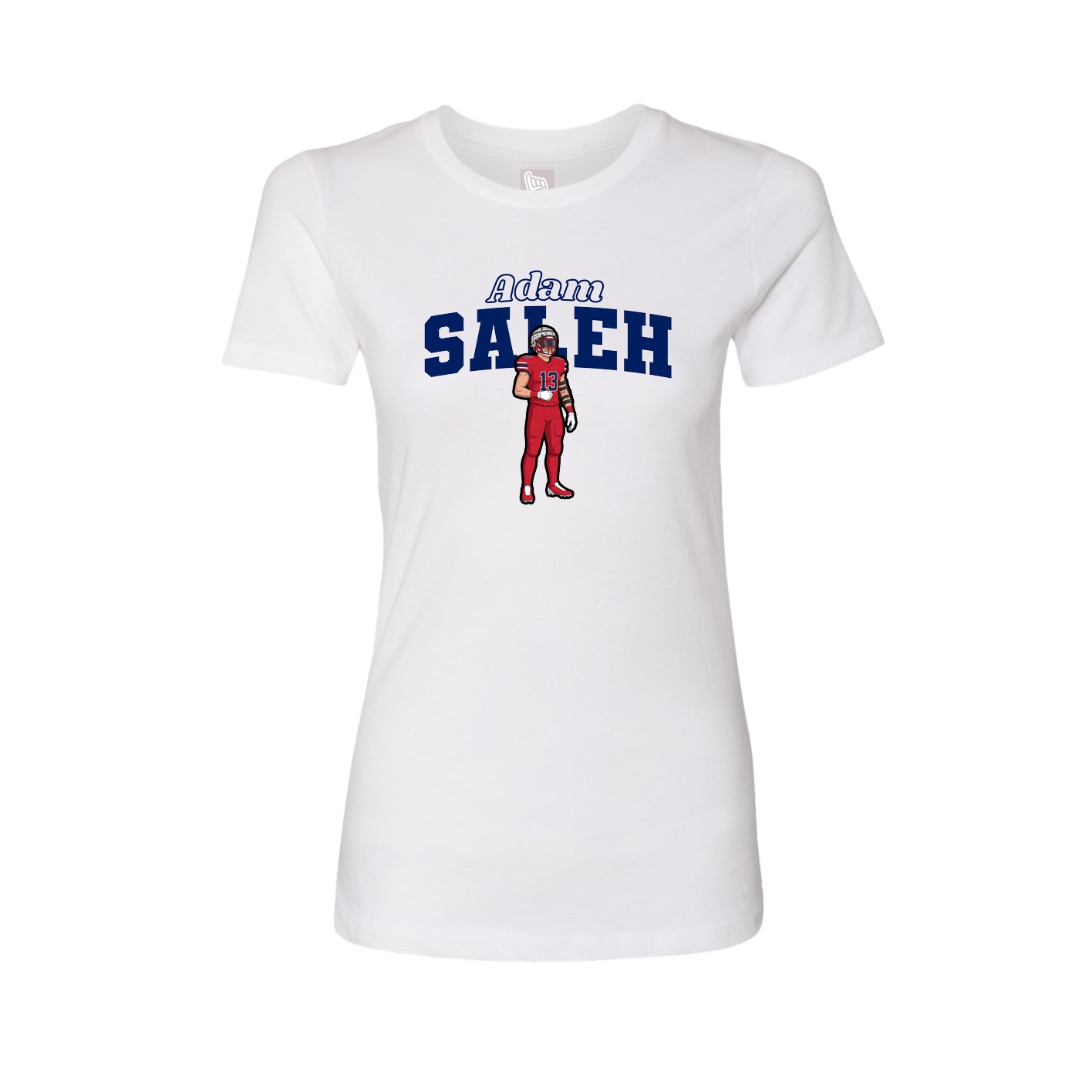 Fitted Women's Tee — Name Arch in White