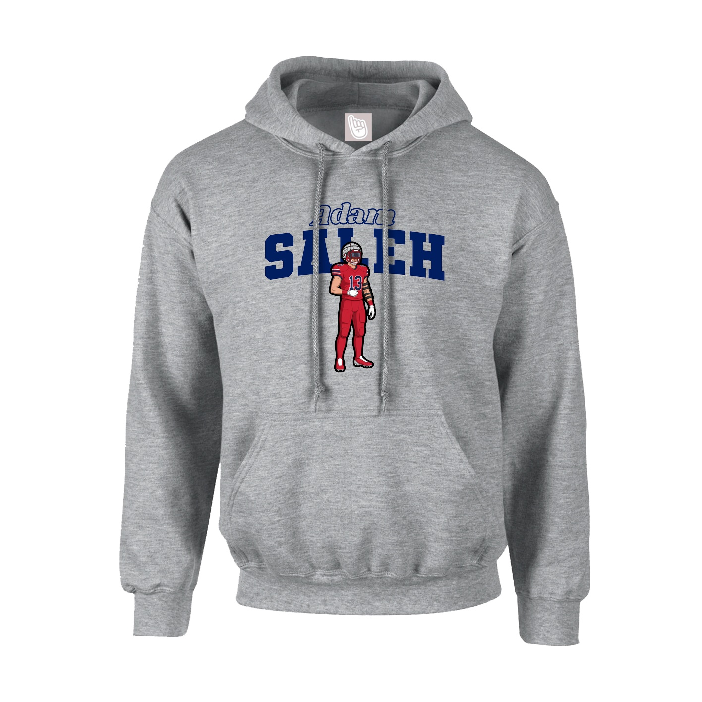 Hoodie — Name Arch in Grey