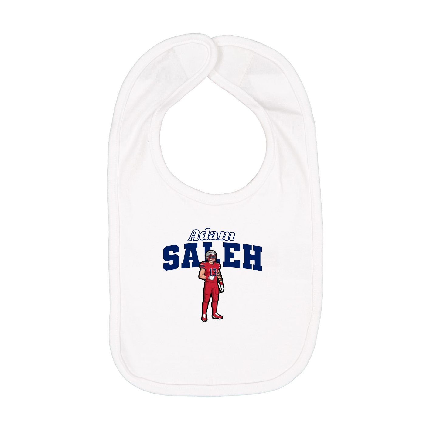 Infant Bib — Name Arch in White