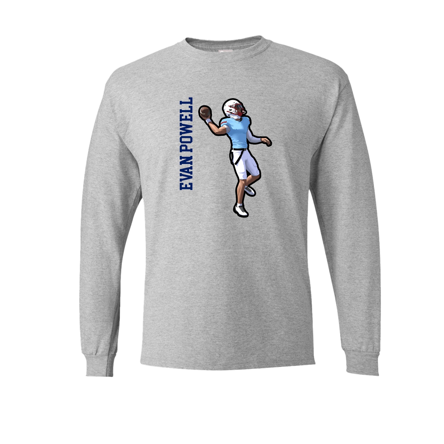 Long Sleeve Tee — Name Vertical in Grey