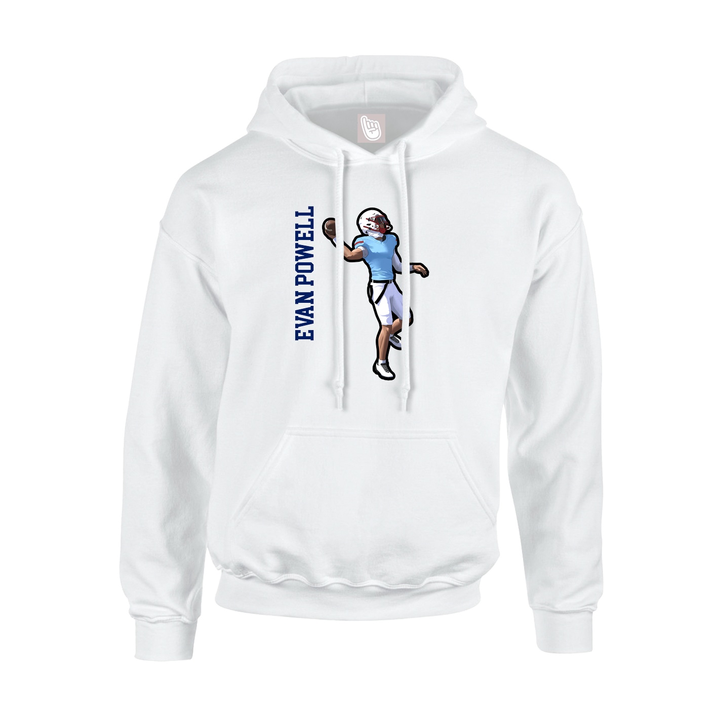 Hoodie — Name Vertical in White
