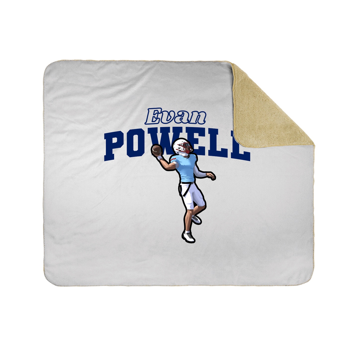 Throw Blanket — Name Arch in White