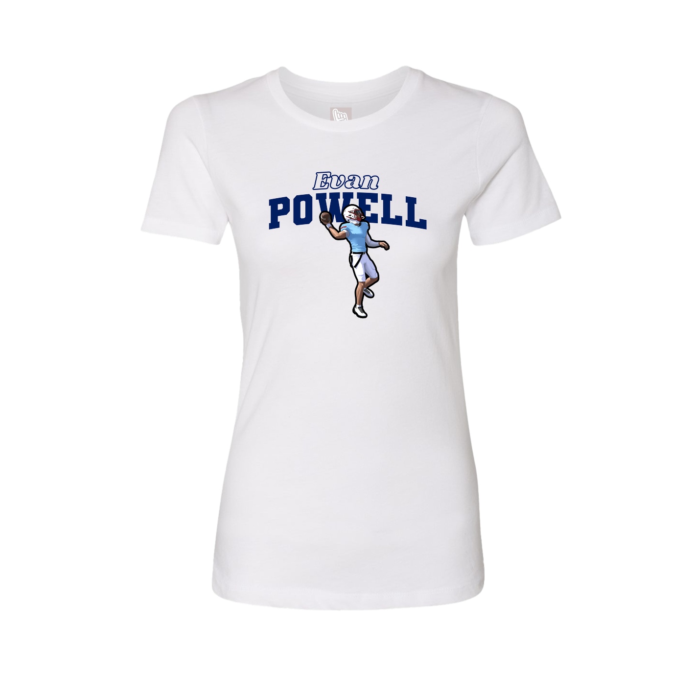 Fitted Women's Tee — Name Arch in White