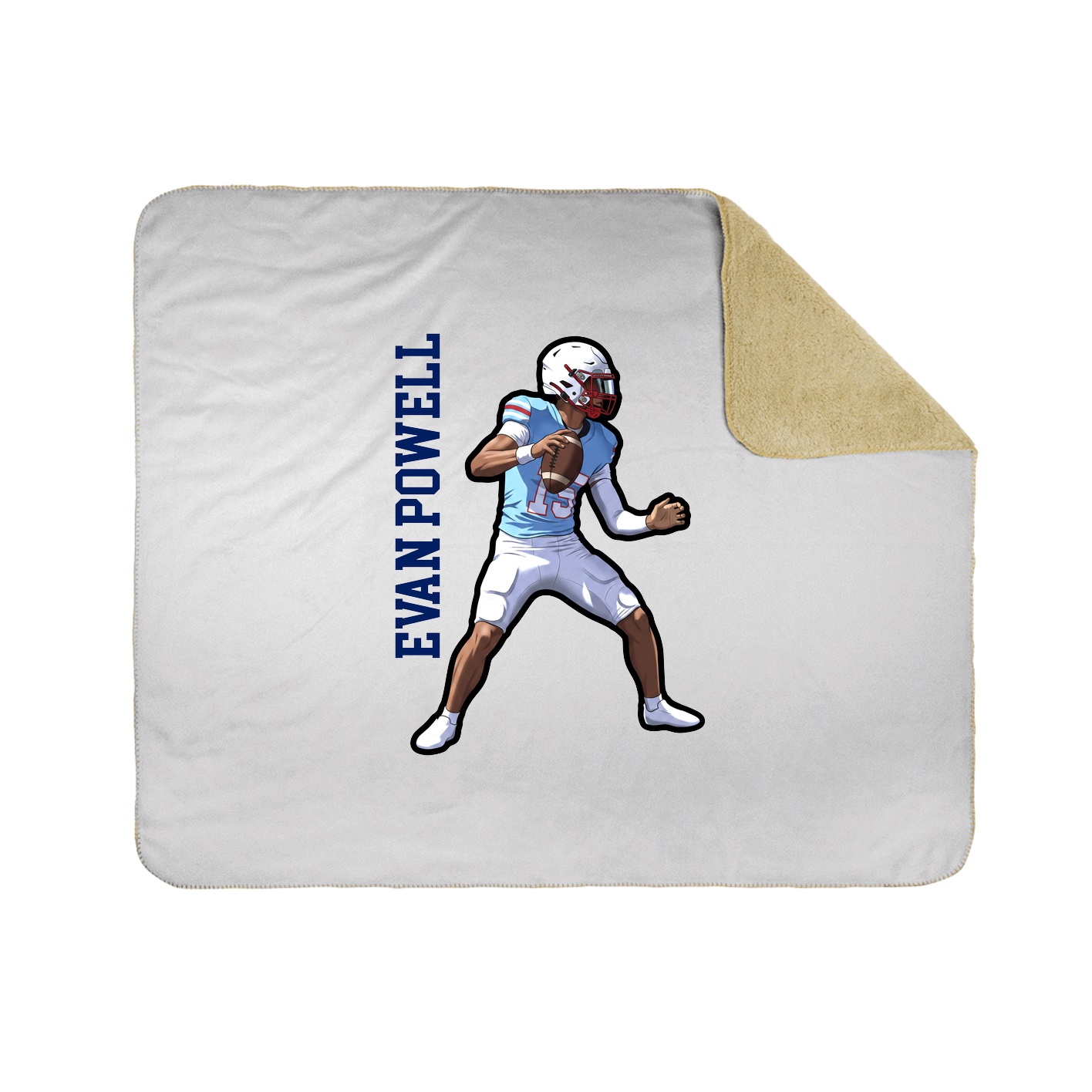 Throw Blanket — Name Vertical in White