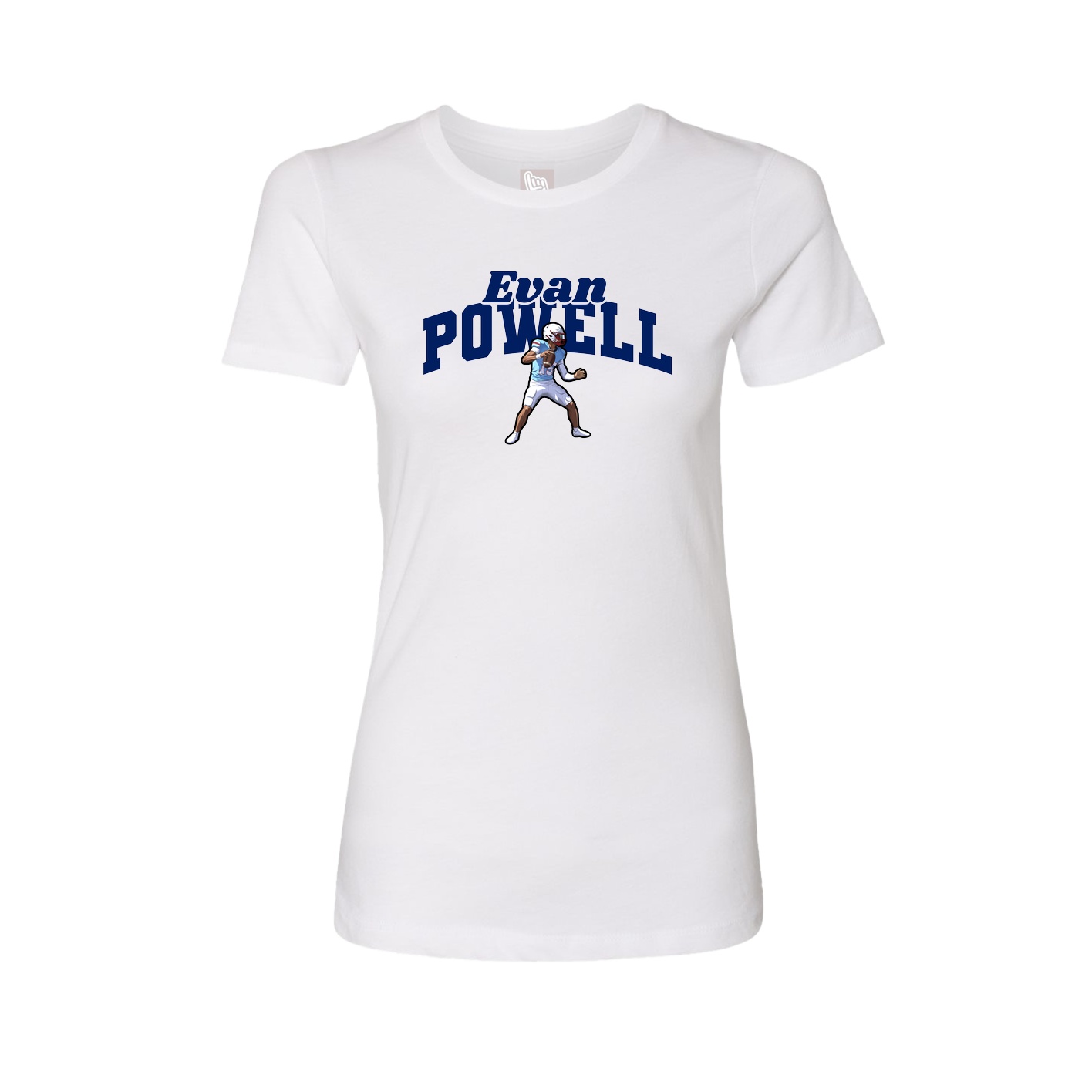Fitted Women's Tee — Signature Arch in White
