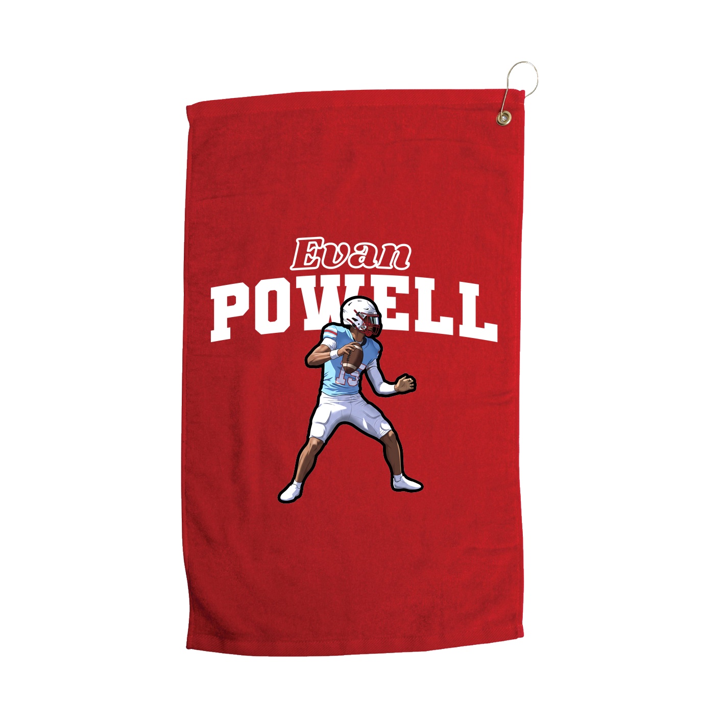 Golf Towel — Name Arch in Red