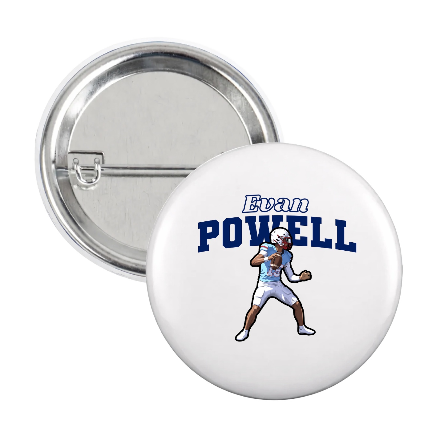 Game Day Button — Name Arch in White