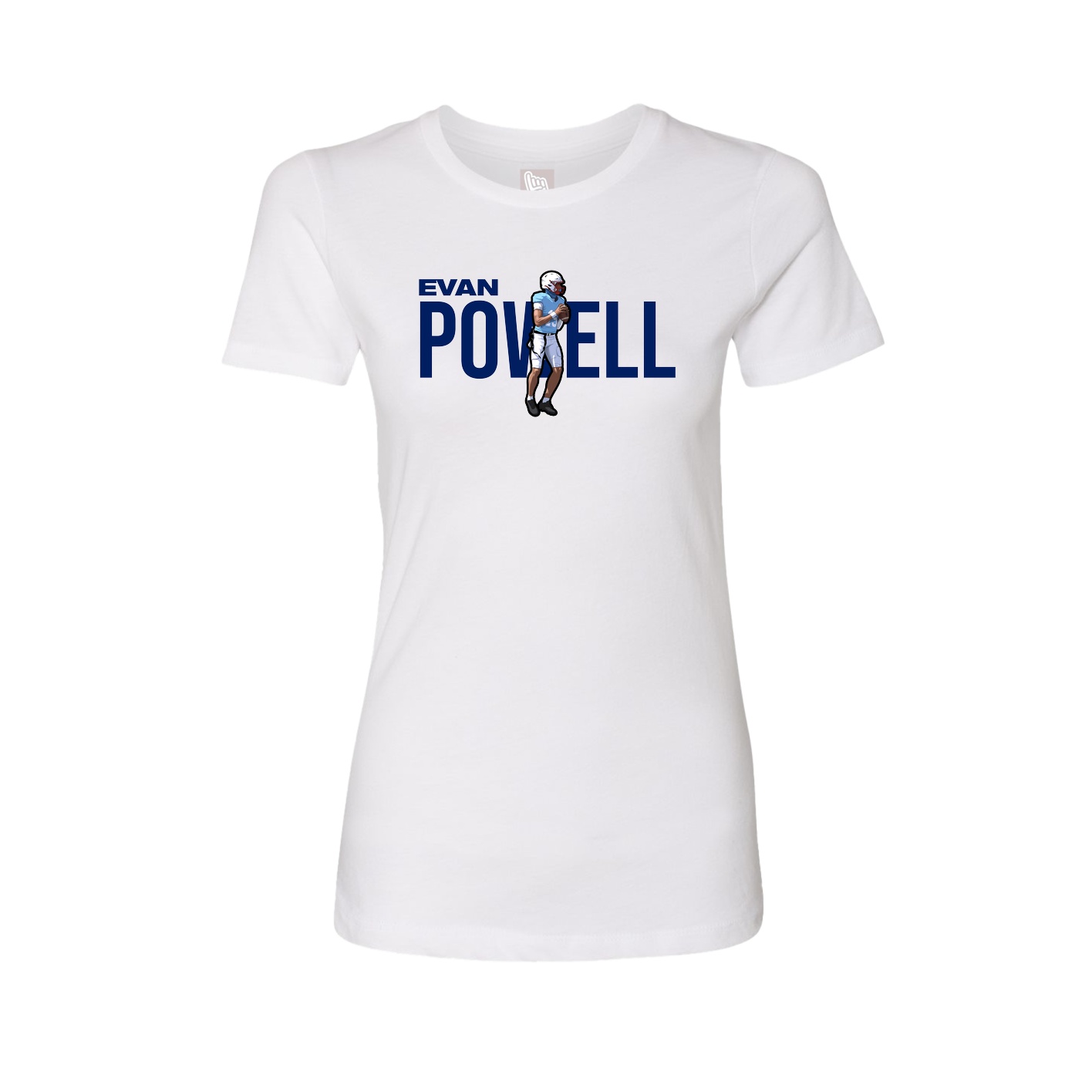 Fitted Women's Tee — Player Name in White