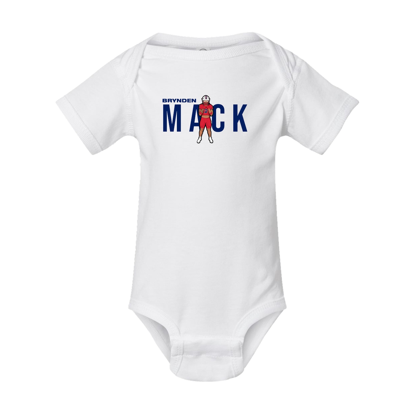 Baby Onesie — Player Name in White