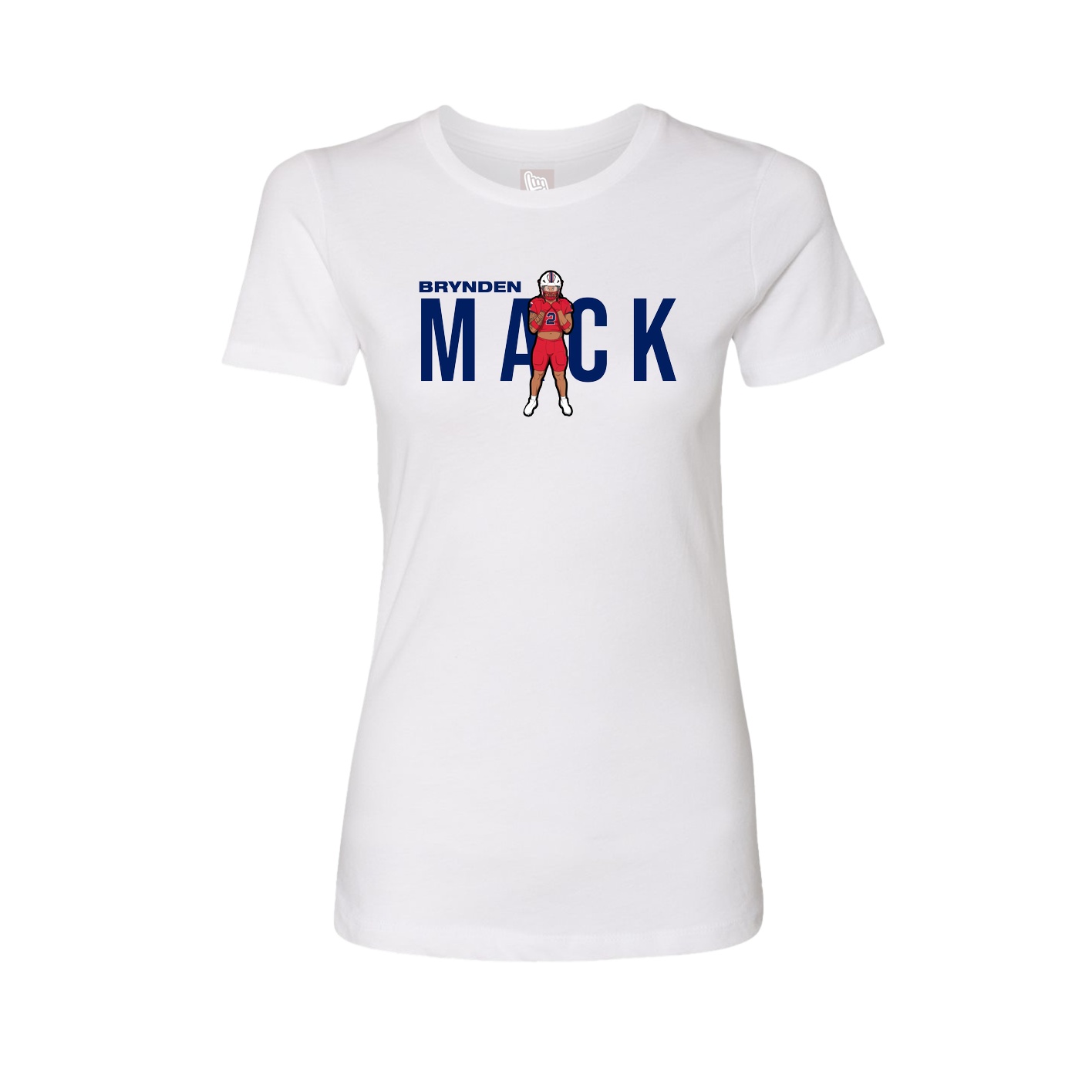 Fitted Women's Tee — Player Name in White