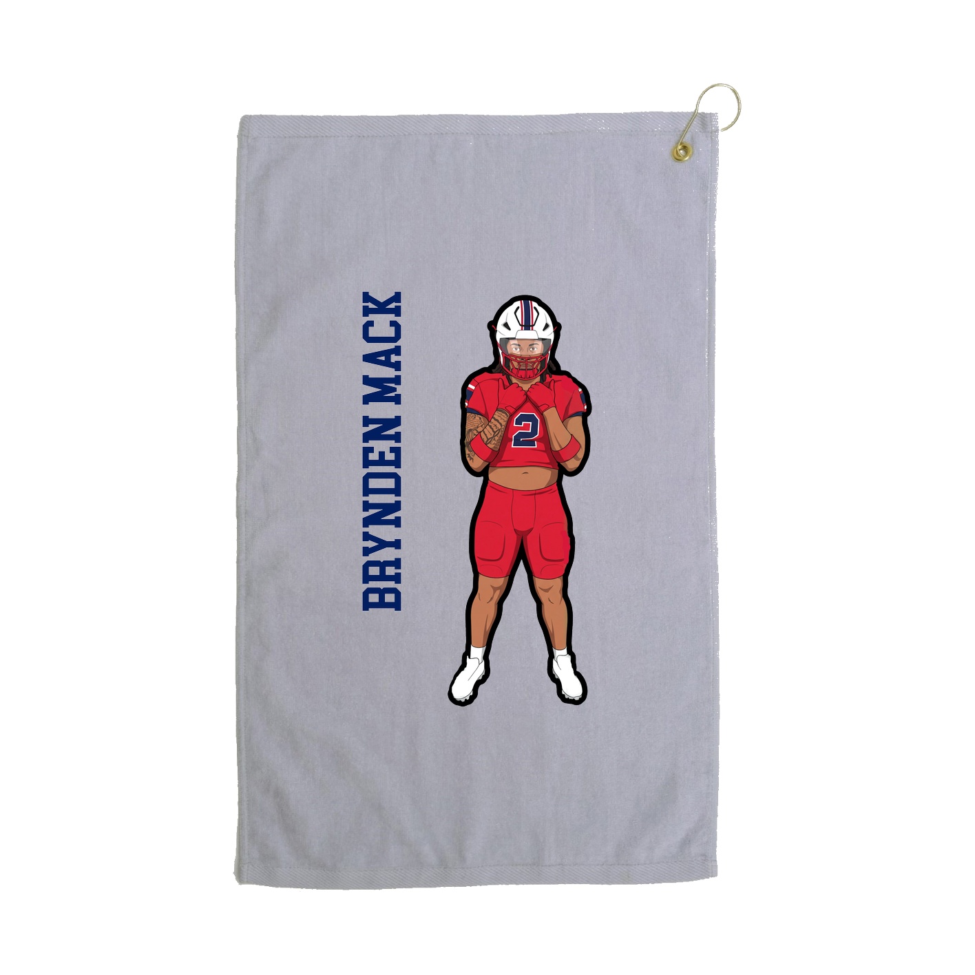 Golf Towel — Name Vertical in Grey