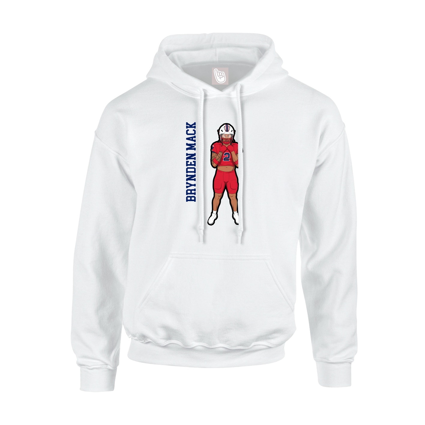 Hoodie — Name Vertical in White