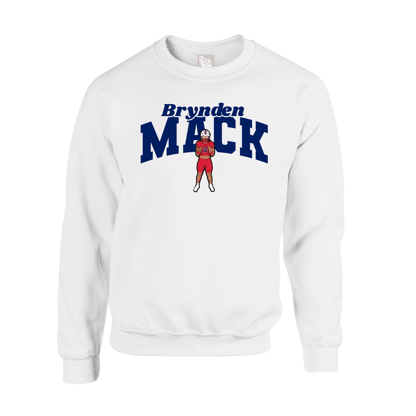Fleece Crew — Signature Arch in White