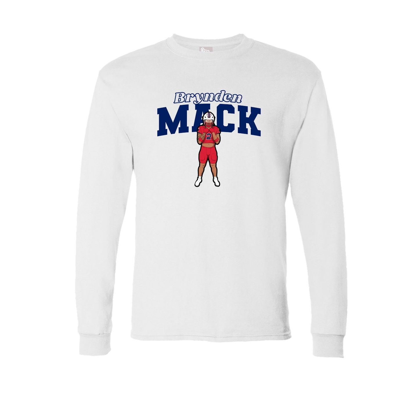 Long Sleeve Tee — Name Arch in White