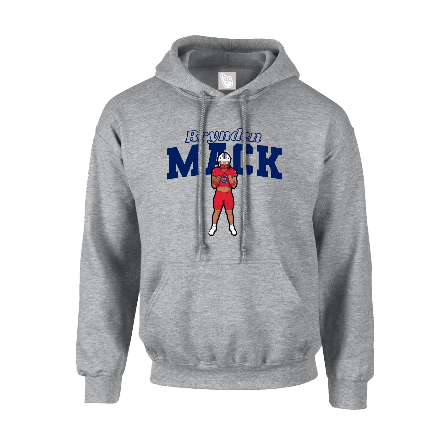 Hoodie — Name Arch in Grey