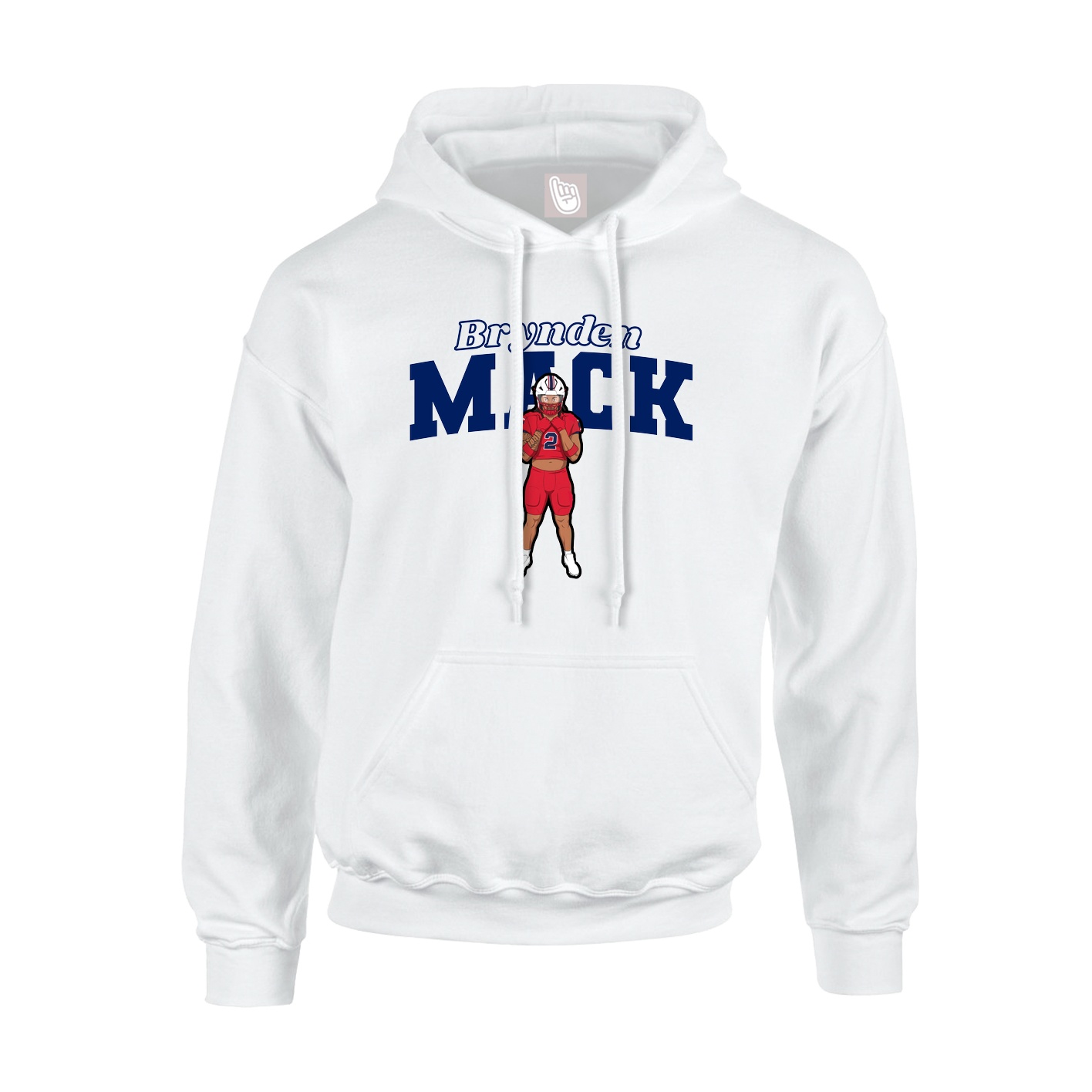 Youth Hoodie — Name Arch in White
