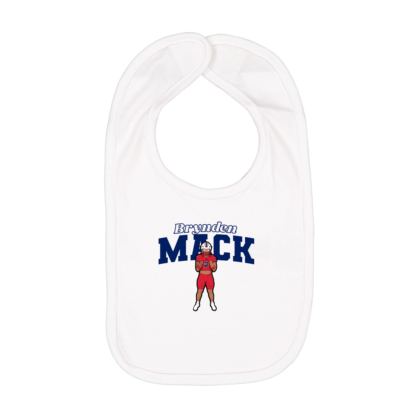 Infant Bib — Name Arch in White