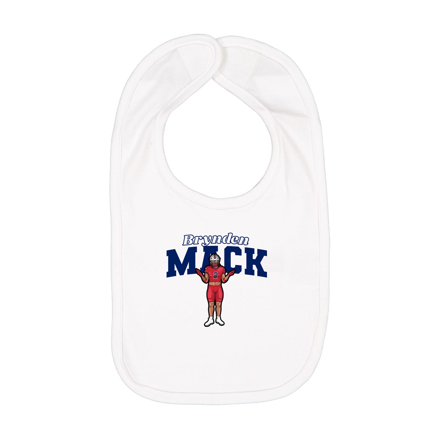 Infant Bib — Name Arch in White