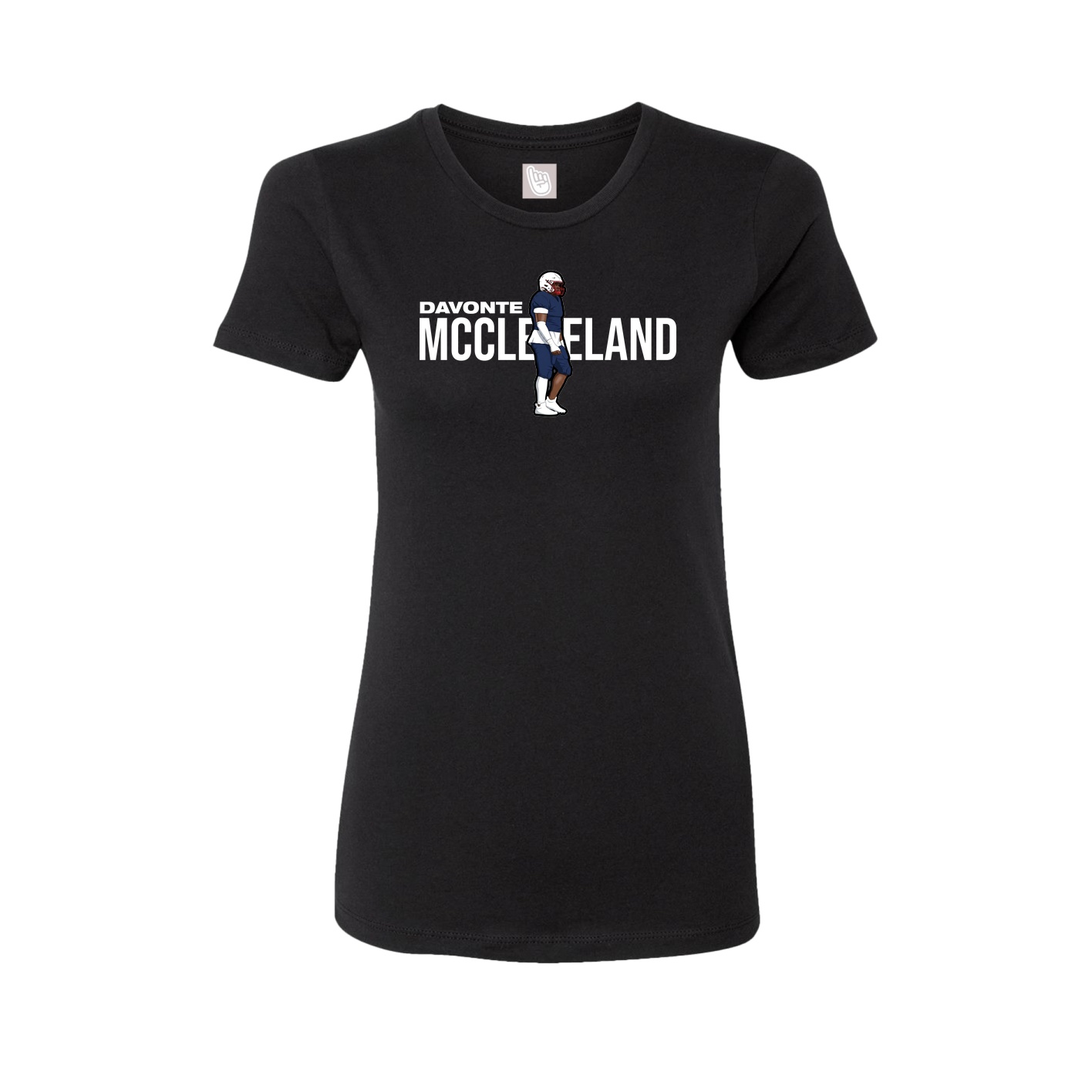 Fitted Women's Tee — Player Name in Black