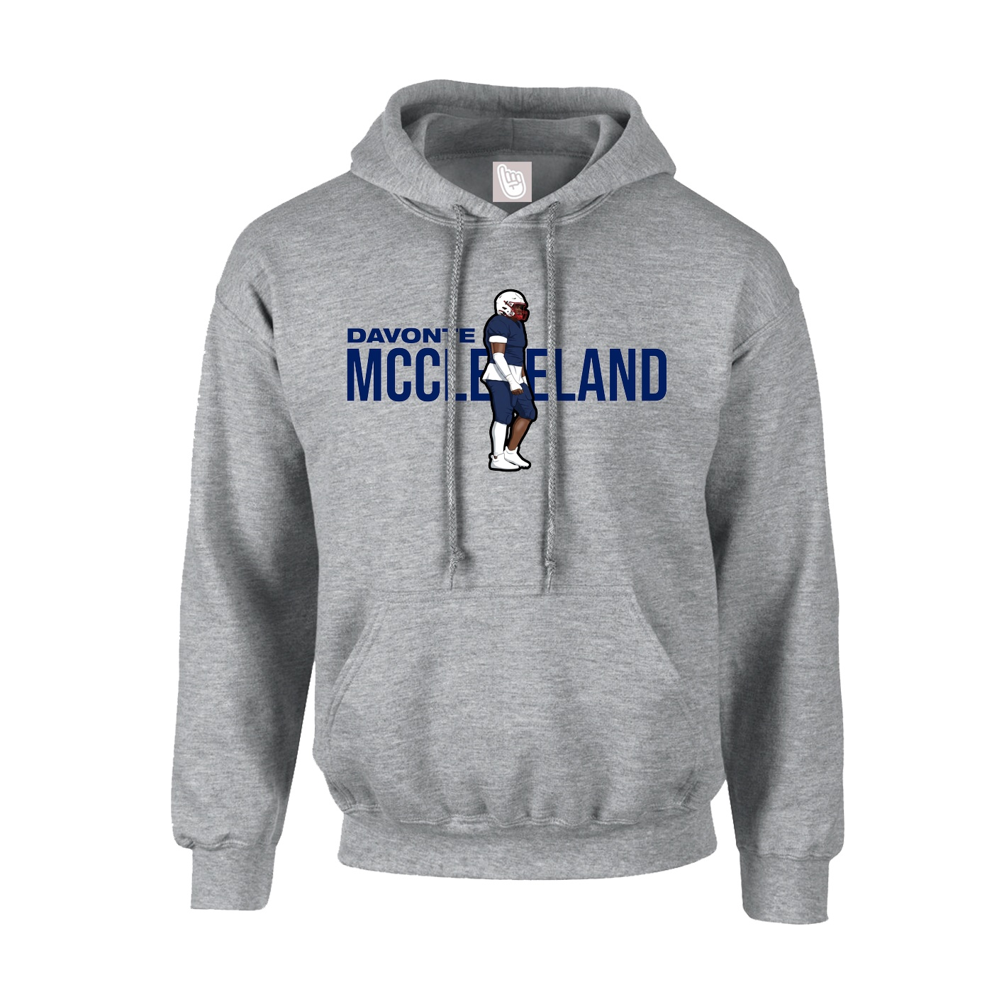 Hoodie — Player Name in Grey