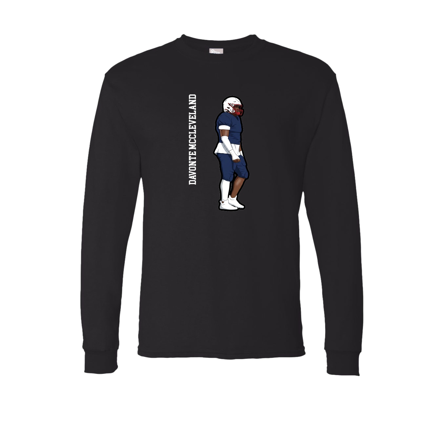 Long Sleeve Tee — Name Vertical in Black
