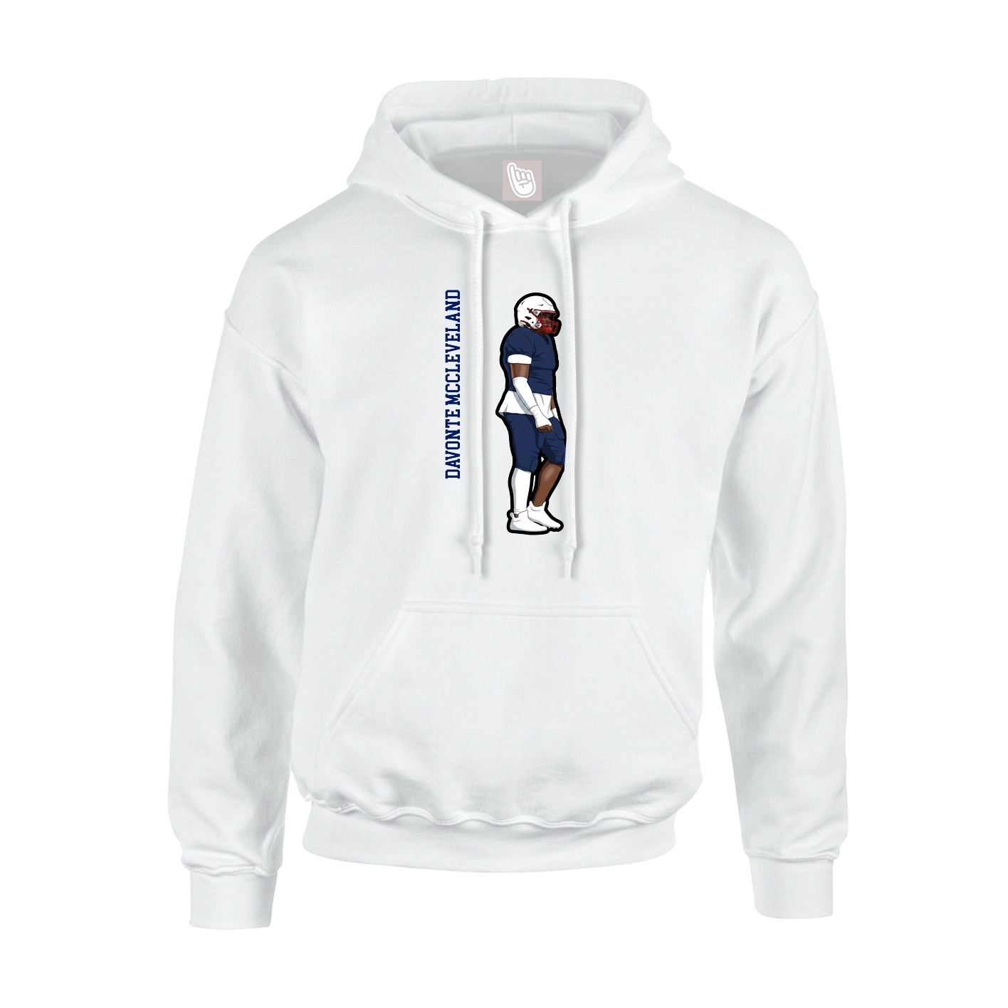 Youth Hoodie — Name Vertical in White