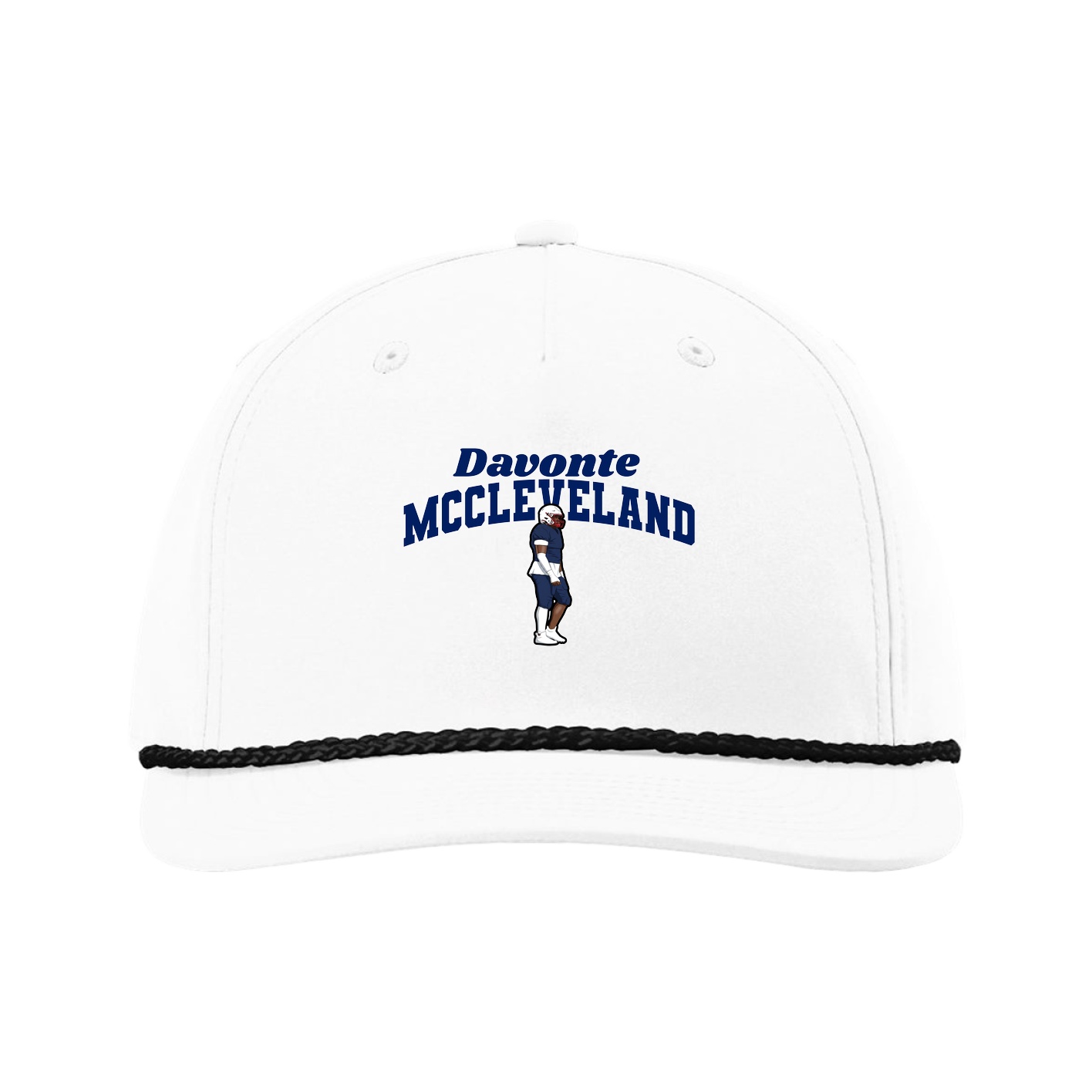 Five-Panel Classic Rope Cap — Signature Arch in White