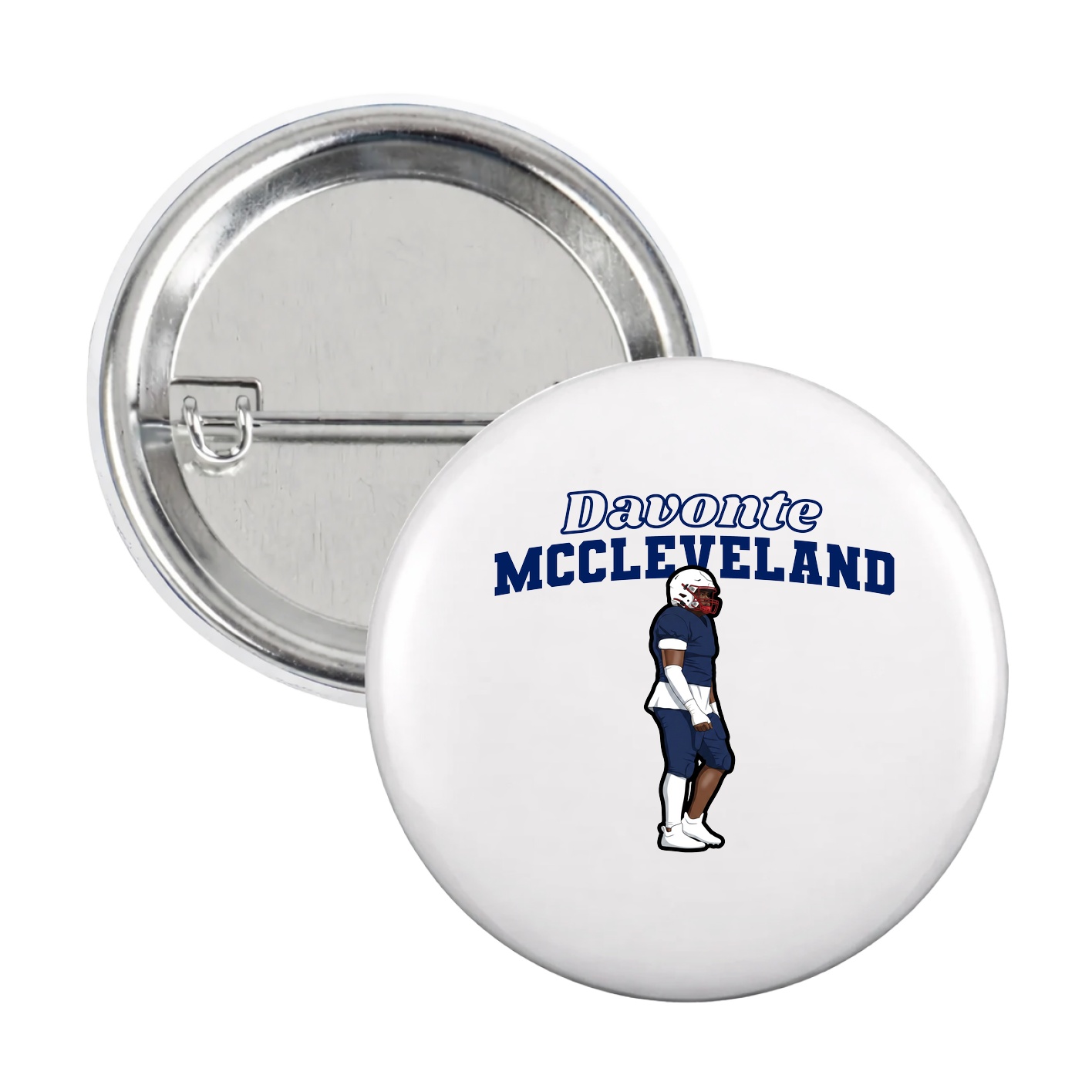 Game Day Button — Name Arch in White