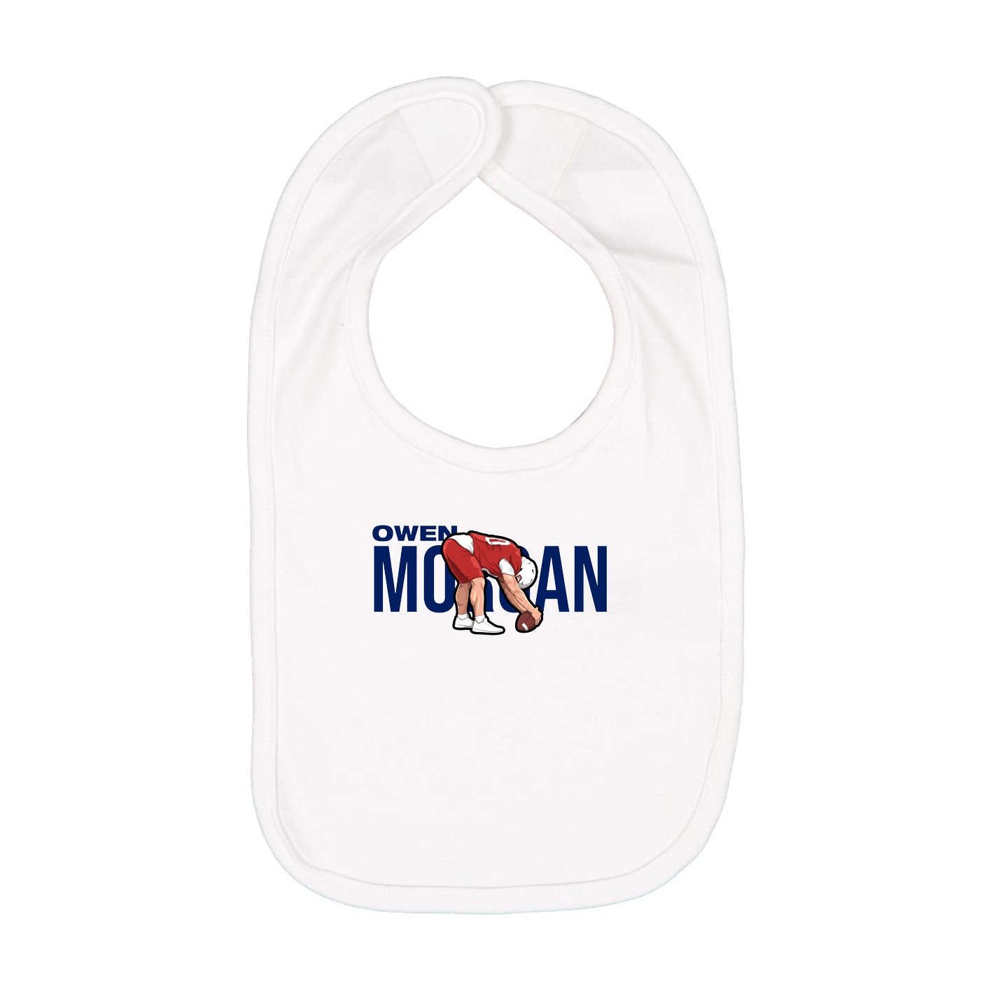 Infant Bib — Player Name in White