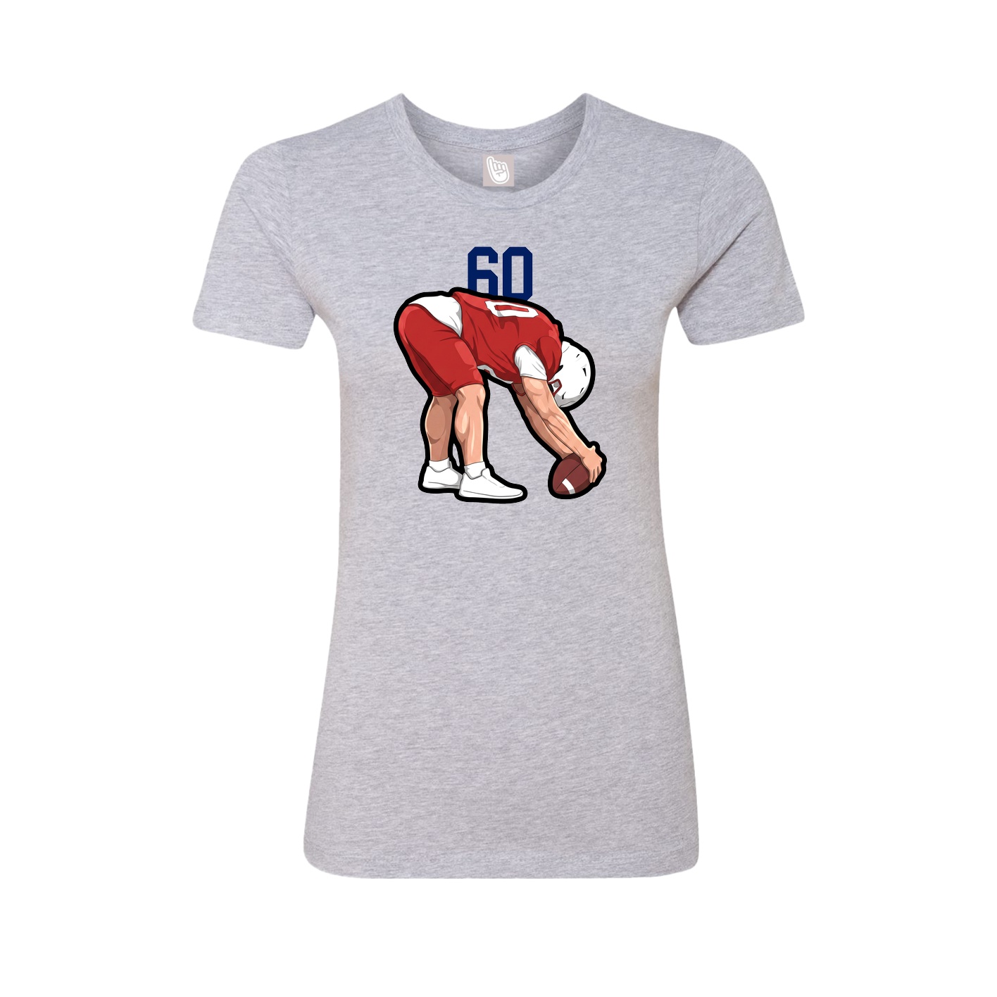 Fitted Women's Tee — Number Top in Grey