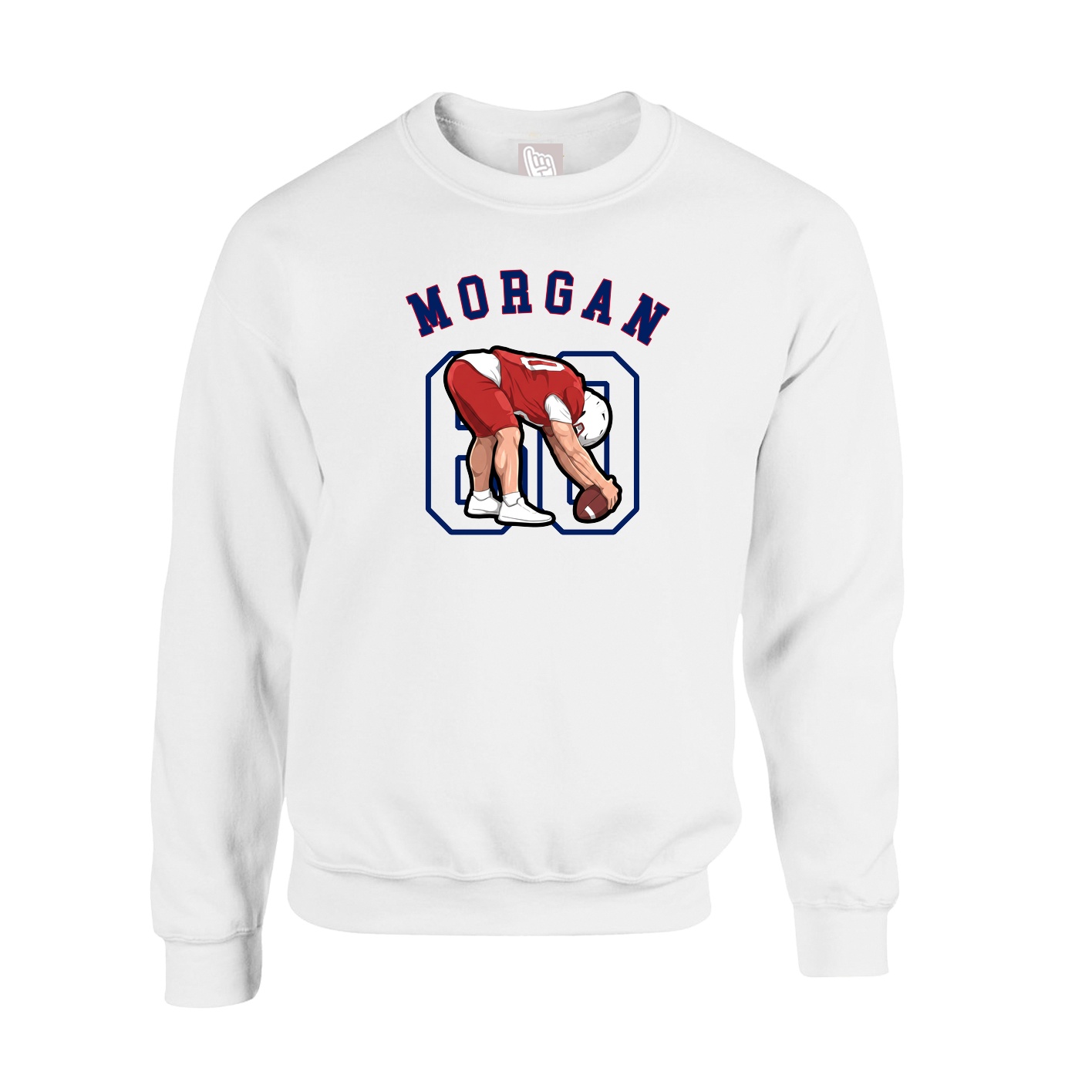 Fleece Crew — Shirsey Arch in White